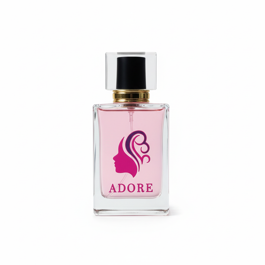 ADORE fragrance on white background